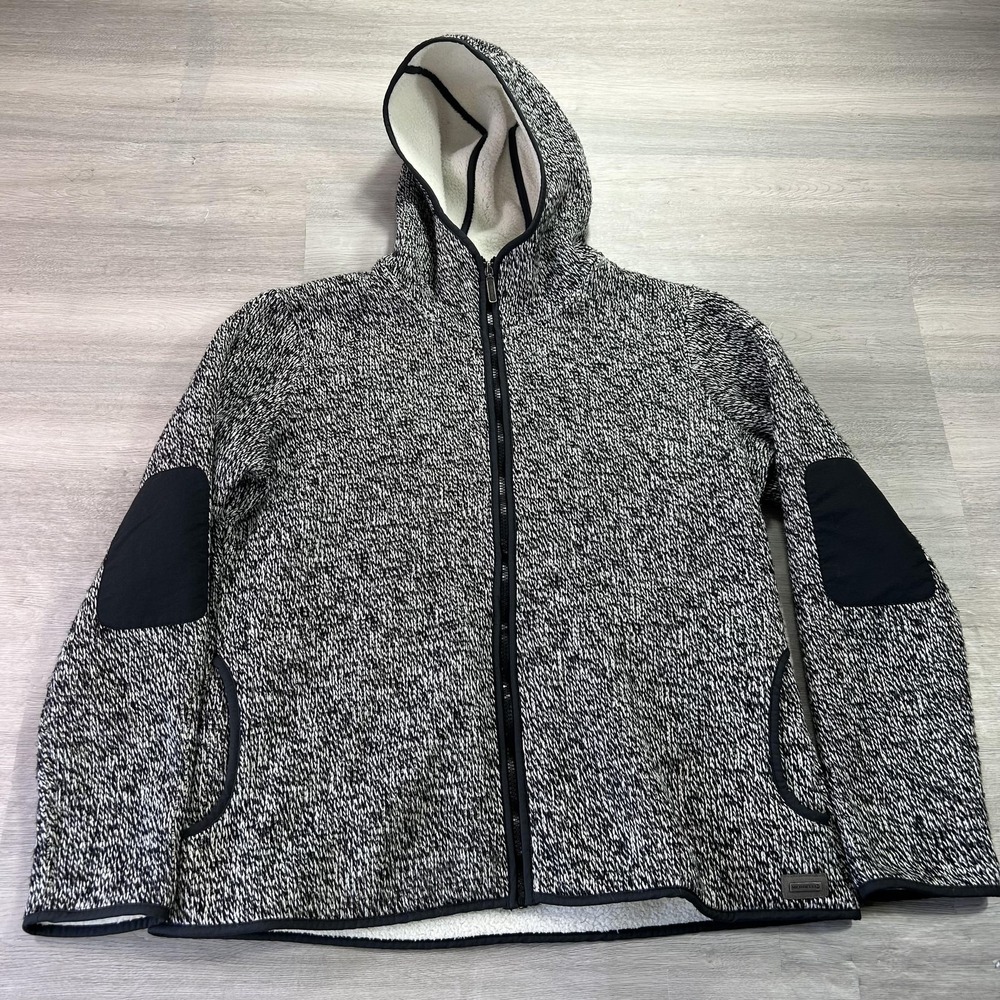 Merrell Jacket Mens XL Gray Hooded Full Zip Fleece Lined M-Select Regulate
